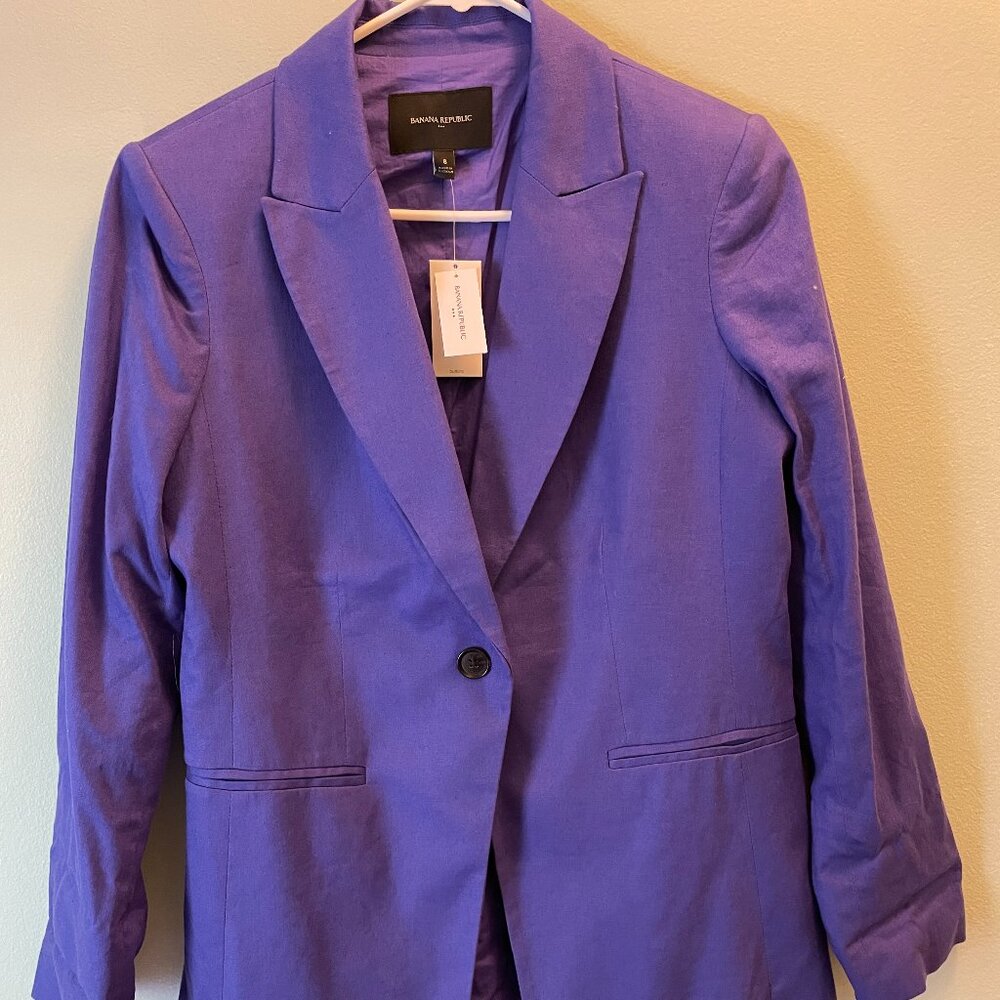 NWT Banana Republic (Factory) purple linen jacket